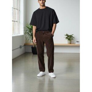 Kenneth Cole Reaction Mens Corduroy Pants Size 34x32 Brown